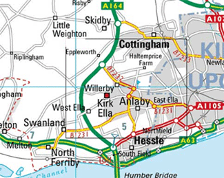 Location of Kirk Ella, Yorkshire