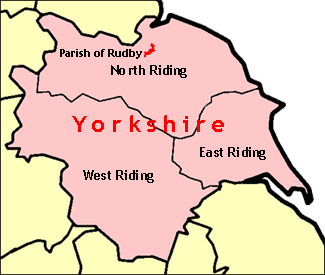 Location of Rudby, Yorkshire